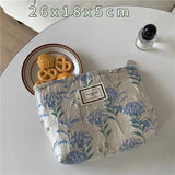 Vintage Canvas Shoulder Bag Jacquard Ladies Shopping Bag Cotton Fabric Handbag