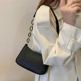 Retro Felt Shoulder Bags for Women Chain Armpit Bag Female Crescent