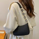 Retro Felt Shoulder Bags for Women Chain Armpit Bag Female Crescent