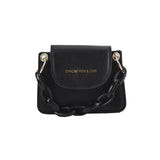 PU Leather Mini Crossbody Bag Acrylic Chain Shoulder Bag