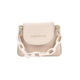 PU Leather Mini Crossbody Bag Acrylic Chain Shoulder Bag
