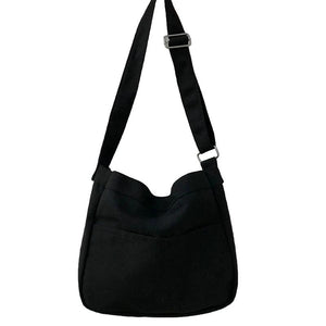 Solid Students Canvas Shoulder Bags Female Handbags Satchel Crossbody Bag Women
