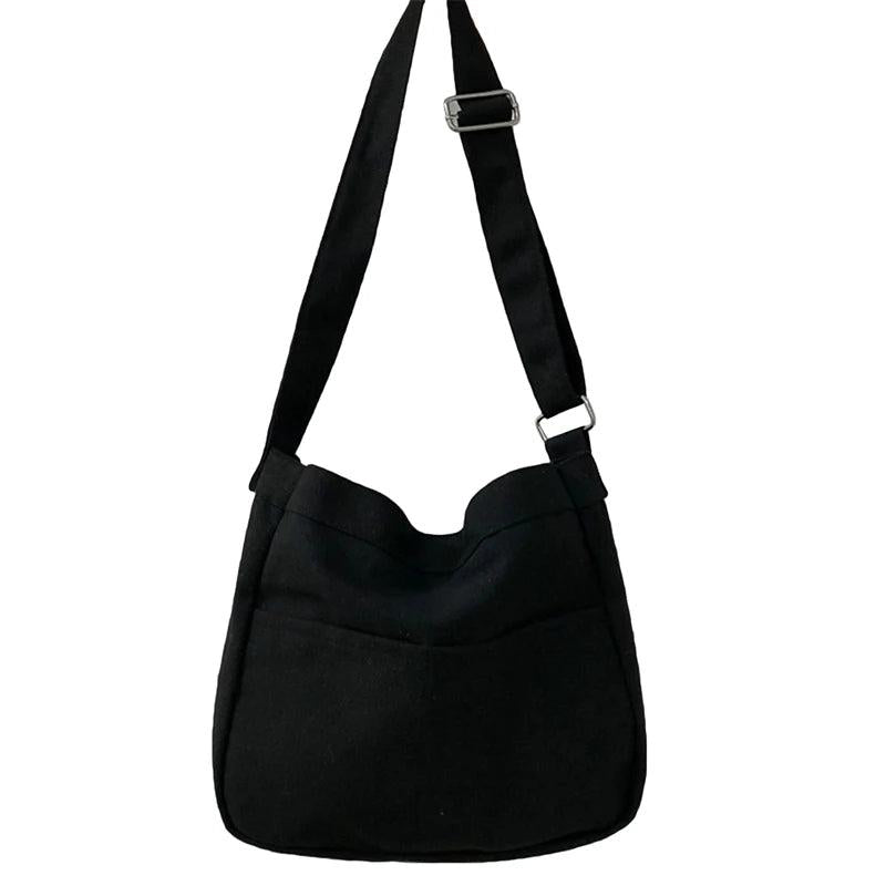 Solid Students Canvas Shoulder Bags Female Handbags Satchel Crossbody Bag Women