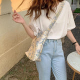 D0LF Vintage Flower Ladies Tote Female Handbags Underarm Bag