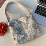 D0LF Vintage Flower Ladies Tote Female Handbags Underarm Bag