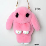Fluffy Stuffed Bunny Shoulder Bag Plush Rabbit Children School Backpack