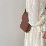 Flap Crossbody Bags Mini PU Leather Shoulder Purses Handbags Girls Ladies Solid