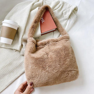 Leopard Love Heart Plush Shoulder Bag