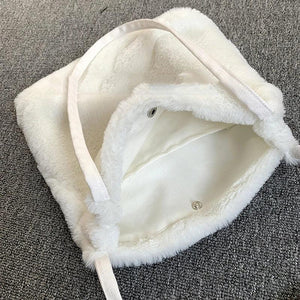Winter Plush Shoulder Bags Large Capacity Shopping Tote