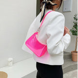 Vintage Ladies Jelly Clear Underarm Bag Casual Women Handbag