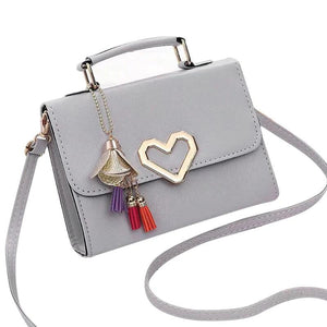 Square Bag Love Button PU Lady One Shoulder Crossbody Bag
