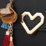 Square Bag Love Button PU Lady One Shoulder Crossbody Bag