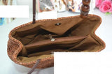 Woven Straw Shoulder Bag Handbag Beach Love Life A2894
