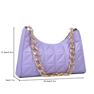 Plaid PU Leather Underarm Shoulder Bag Women