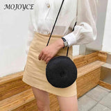Vintage Women Beach Woven Round Crossbody Bags