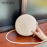 Vintage Women Beach Woven Round Crossbody Bags