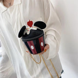 Mini Ear Bucket Bag Cartoon Mickey Handbag High Pu Leather Shoulder Bag
