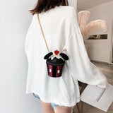 Mini Ear Bucket Bag Cartoon Mickey Handbag High Pu Leather Shoulder Bag