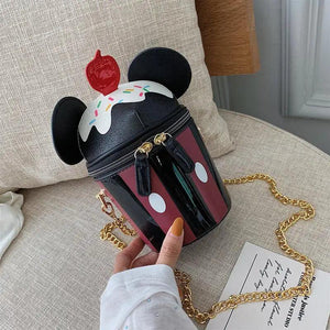 Mini Ear Bucket Bag Cartoon Mickey Handbag High Pu Leather Shoulder Bag