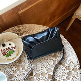 Vintage Women Pleated Shoulder Bag Casual All-match Ladies Small Handbag Purse