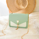 Tassel Chain Crossbody Bag Small Cat Patchwork