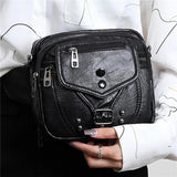 Cross Body Shoulder Bag Women Handbags Pu Leather Purses Vintage Crossbodys Mess