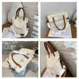 Canvas Tote Bag Oversized Shopper Multiple Pockets