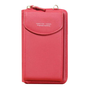 Mini Leather Shoulder Wallet with Phone Holder