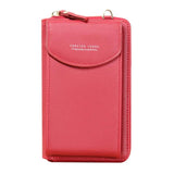 Mini Leather Shoulder Wallet with Phone Holder
