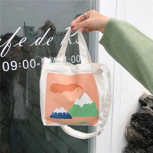 Canvas Shoulder Diagonal Bag Small Square Bag for Mobile Phone