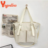 Casual Waterproof Oxford Shoulder Bag Girls Waterproof Bucket Bag