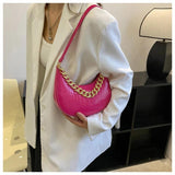 Crocodile Patten Chain Shoulder Bags Solid Pu Leather Hobo Bags