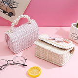 Kids Linen Mini Crossbody Bag with Bowknot for Girls