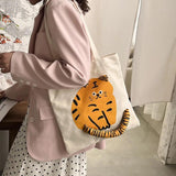 Large Capacity Canvas Bag Girl Version Tiger Print Student