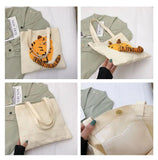 Large Capacity Canvas Bag Girl Version Tiger Print Student