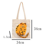 Large Capacity Canvas Bag Girl Version Tiger Print Student