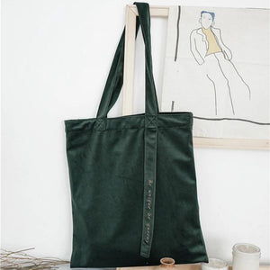 Vintage Style Velvet Shoulder Bag Ribbon Handbag