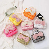 Kids Mini Purse Bow Crossbody Bags for Girls Pearl Tote Hand Bags