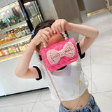 Kids Mini Purse Bow Crossbody Bags for Girls Pearl Tote Hand Bags
