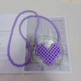 Kids Mini Beads Crossbody Bag for Girls Heart Coin Pouch Toddler Purse