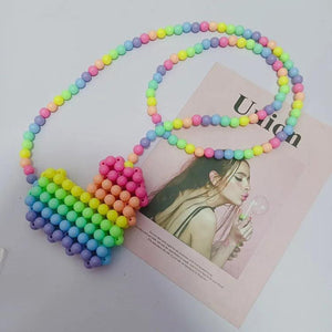 Kids Mini Beads Crossbody Bag for Girls Heart Coin Pouch Toddler Purse