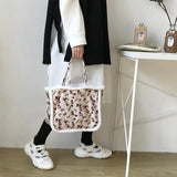 Lamb Wool Women's Soft Bag Retro College Style Shoulder Bag