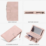 Long PU Leather Wallet Portable Lightweight Handy Use Multifunctional Com