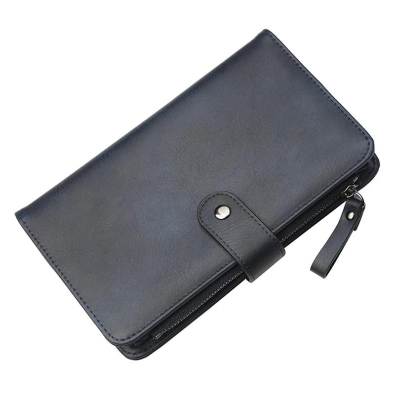 Long PU Leather Wallet Portable Lightweight Handy Use Multifunctional Com