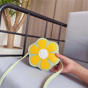 Baby Girls Flower Coin Purse Crossbody Bag PU Leather Kids Shoulder Bag