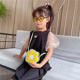 Baby Girls Flower Coin Purse Crossbody Bag PU Leather Kids Shoulder Bag