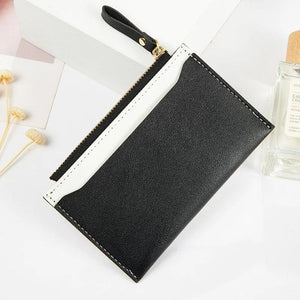 Zipper Wallet PU Leather Contrast Certificate Small Fresh Wallet