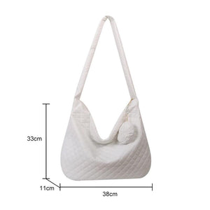 Rhombic Shoulder Handbag Large Capacity with Small Purse for Ladies Girls