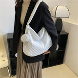 Rhombic Shoulder Handbag Large Capacity with Small Purse for Ladies Girls