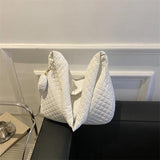 Rhombic Shoulder Handbag Large Capacity with Small Purse for Ladies Girls